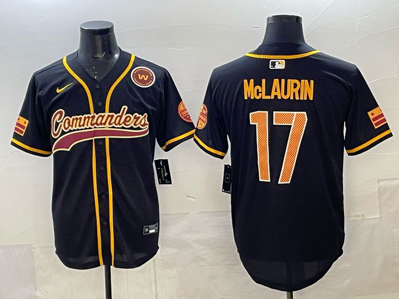 Men 2025 Nike Washington Commanders #17 Mclaurin Black 3th generation Joint Name Limited NFL Jersey 008